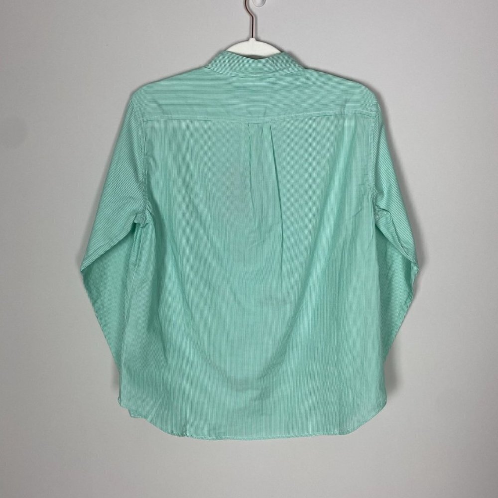 Everlane The Relaxed Oxford Button Down Shirt Green Striped Womens 0‎ - Picture 2 of 4